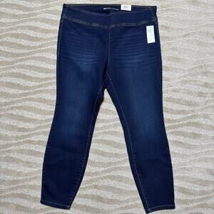 INC Jeans Women's Plus Size 16W Blue Pull On Mid Rise Core Denim Jeggings NWT